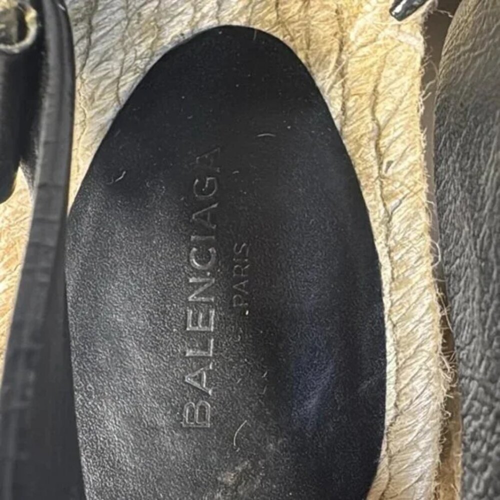 BALENCIAGA - Black Leather Chemical Fiber Women's Sandals 170-032125 - Picture 9 of 9